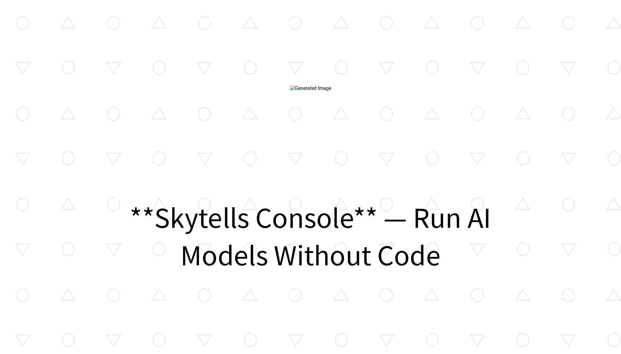 Skytells Console — interactive AI playground for running models without code
